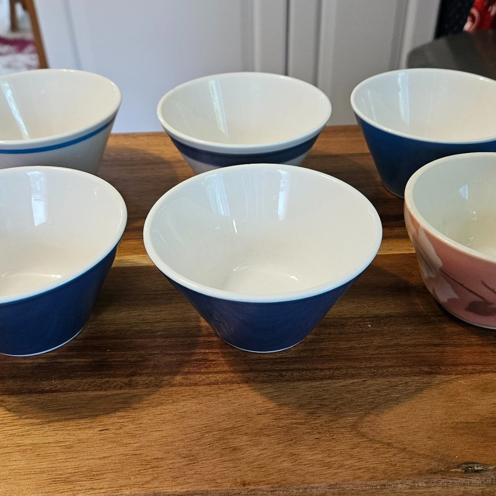 six mismatched Syracuse China small bowls for dips, nuts, candies
